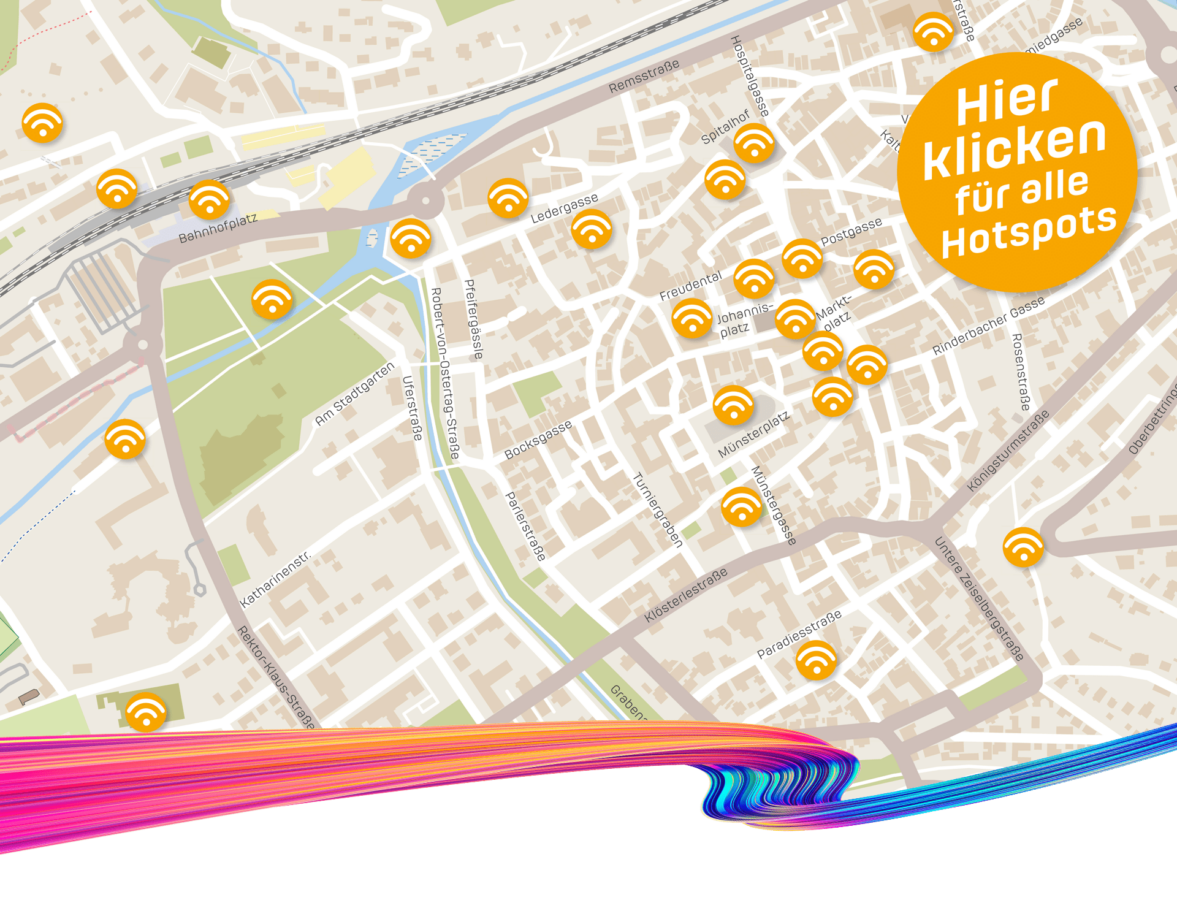 Karte mit allen fairfast-Hotspots in der Innenstadt von Schwäbisch Gmünd